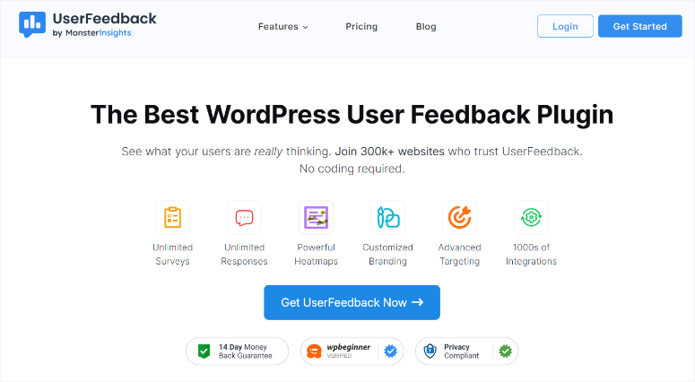 UserFeedback -Homepage -ISITWP-免费WordPress主题检测器 userfeedback homepage