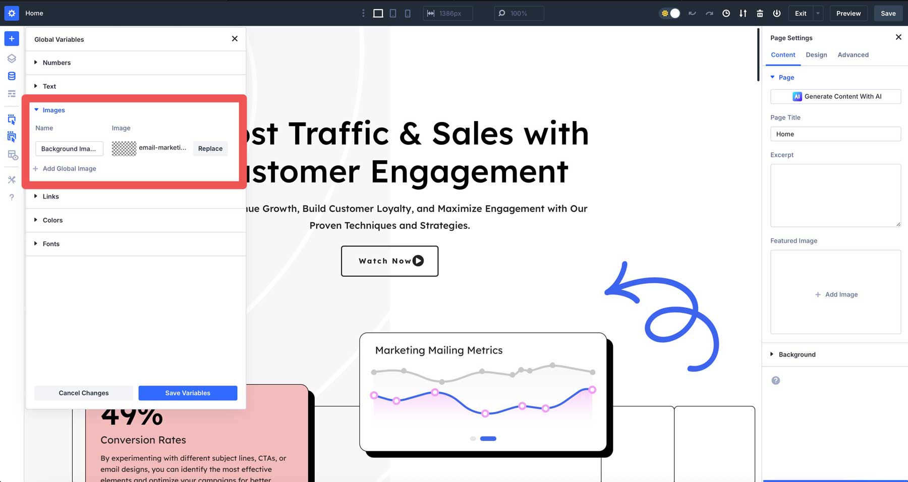 Divi 5의 이미지 변수