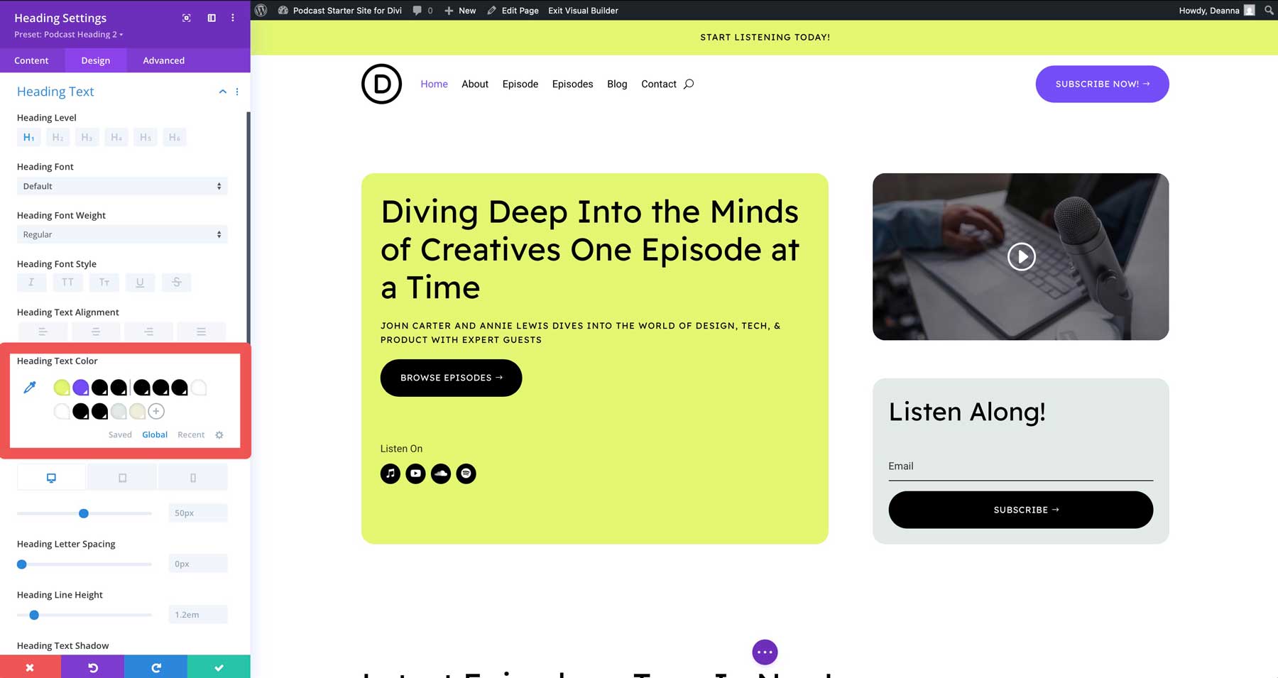 Diviのポッドキャストスターターサイト