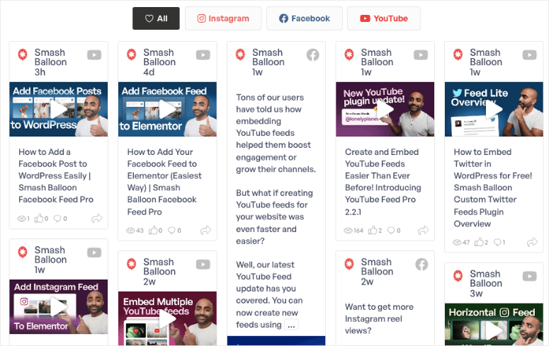 Smash Balloon Social Wall - ISITWP - Detector de temas de WordPress gratis Smash Balloon social wall