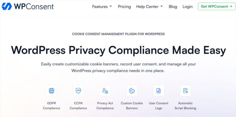 WPConsent -Homepage - ISITWP - Detektor Tema WordPress Gratis wpconsent homepage