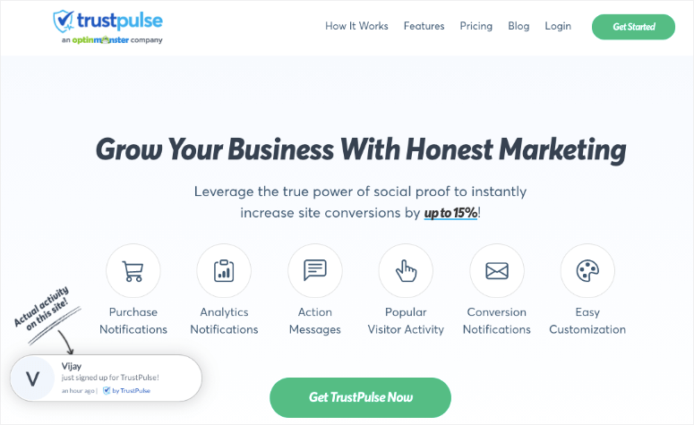TrustPulse New Homepage - ISITWP - Detektor Tema WordPress Gratis trustpulse new homepage