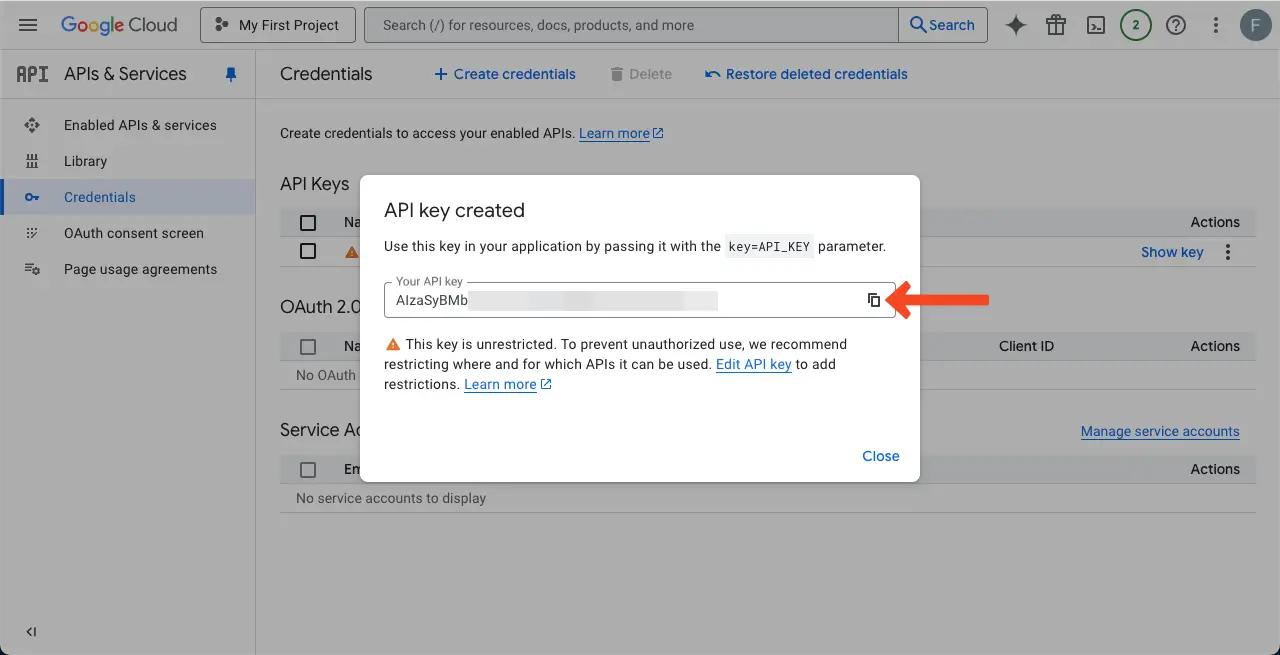 Как встроить лист Google в таблицу WordPress и сделать его сортировкой 8 Get Your Google API Key