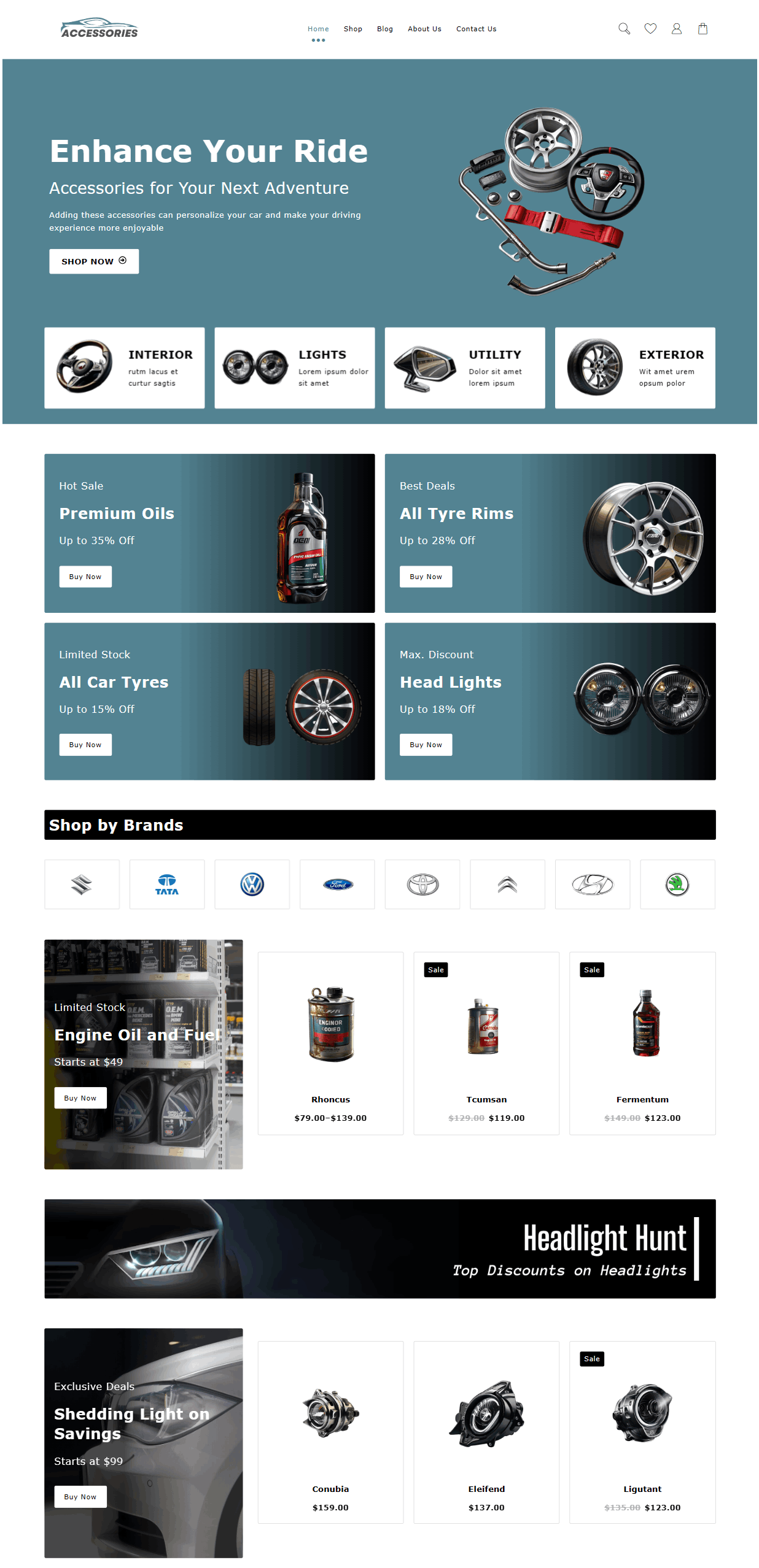 قالب موقع ويب جديد لملحقات السيارات (انقر بنقرة واحدة) 1 car accessories 2