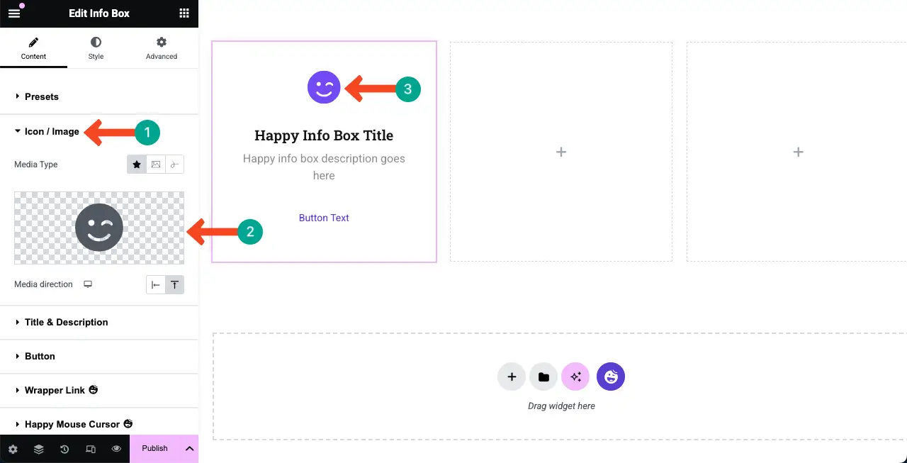 如何使用Elementor 6在WordPress中创建功能框 Add an Icon/Image to the Feature Box