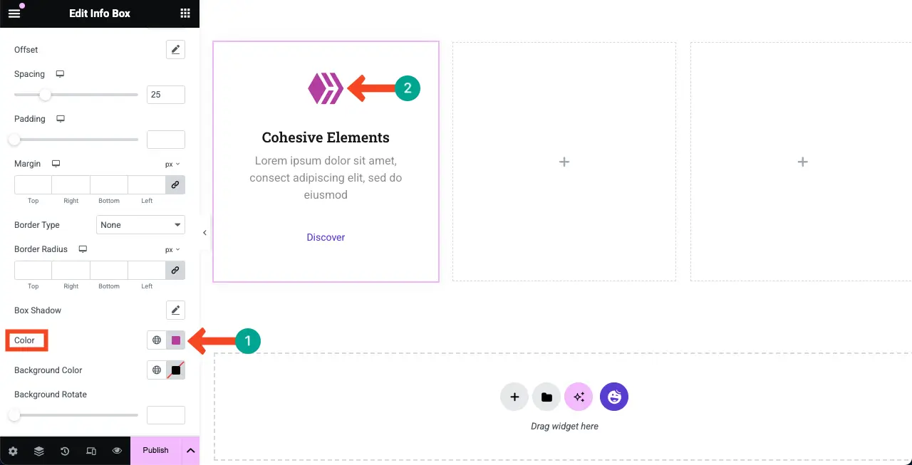 如何使用Elementor 13在WordPress中创建功能框 Change the color of the feature icon
