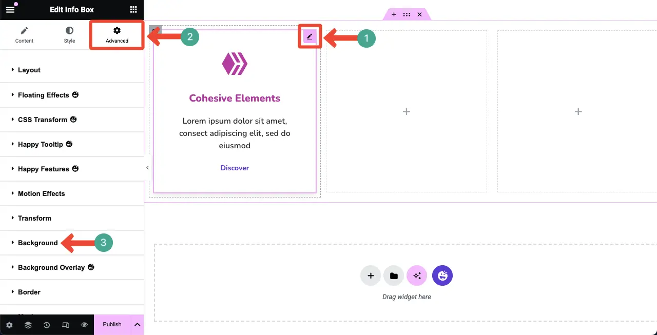 如何使用Elementor 16在WordPress中创建功能框 Add a Background Color to the Entire Feature Box