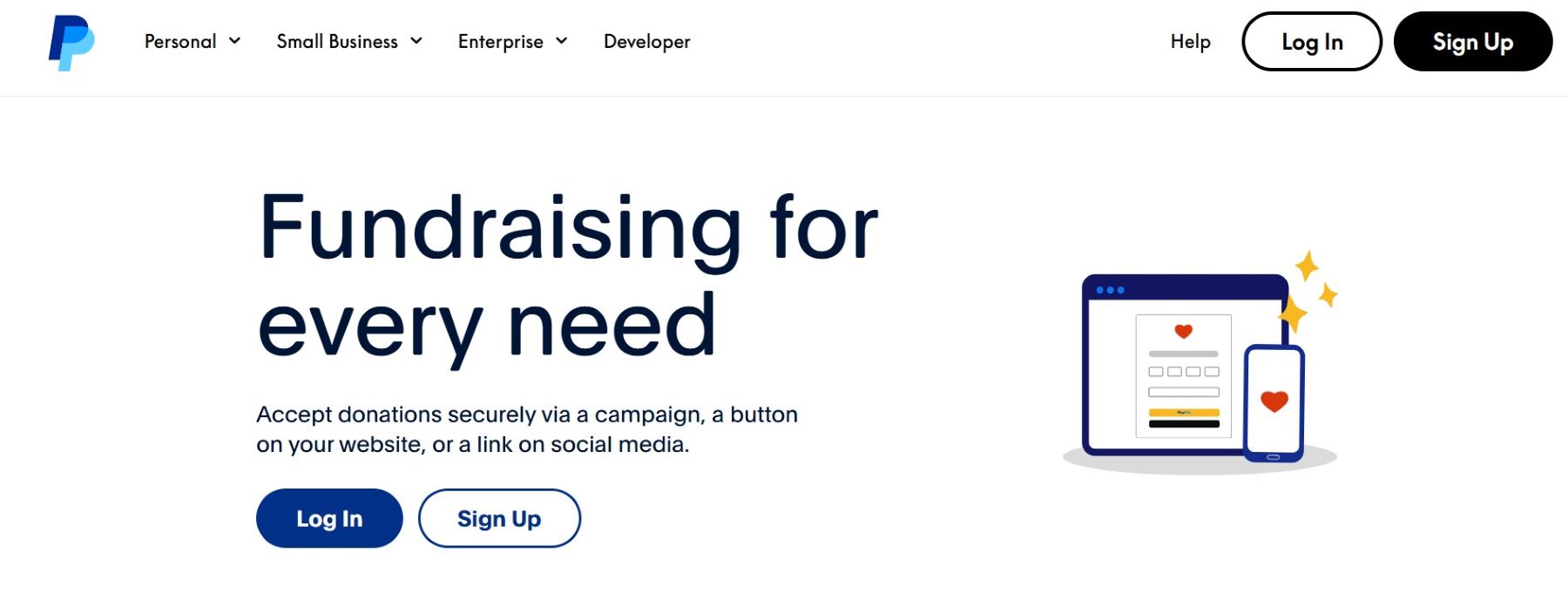 PayPalの寄付ボタン