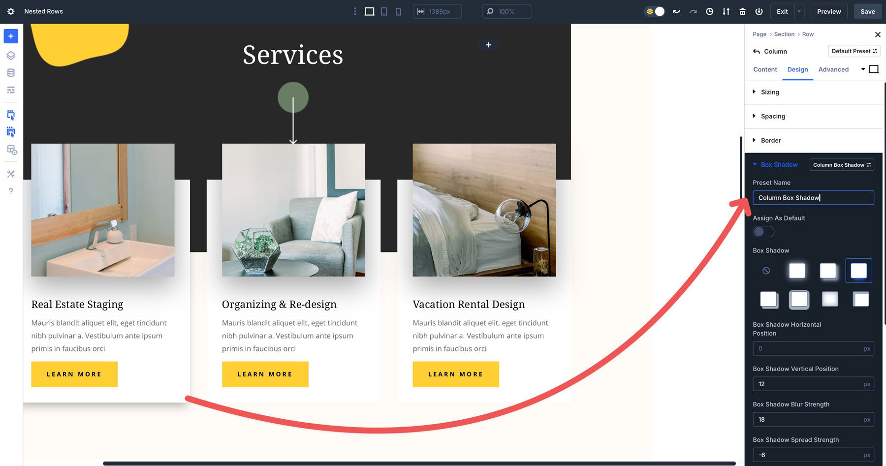Presets del grupo de opciones Divi 5