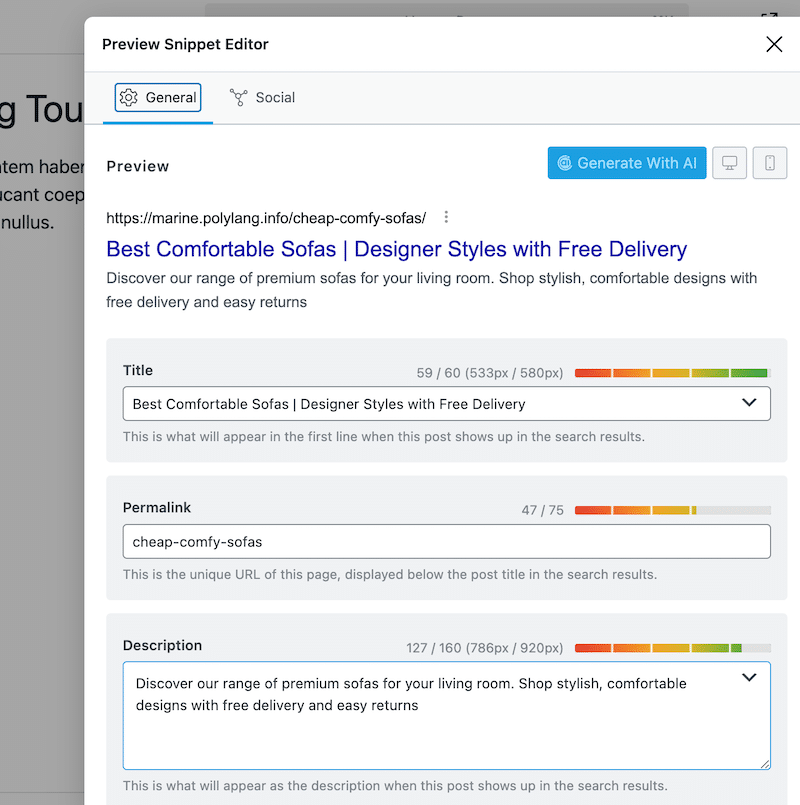 Easy Meta Tag Manager com RankMath - Fonte: RankMath