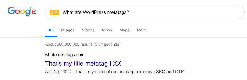 META TAGS E META DESCRIÇÃO EM TÍTULO NO WordPress - Fonte: meus resultados de pesquisa do Google