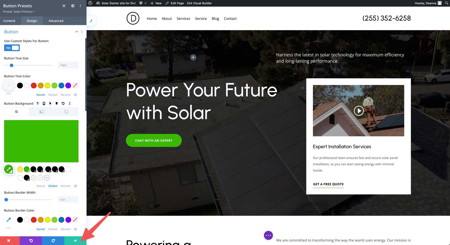 site de démarrage solaire pour divi
