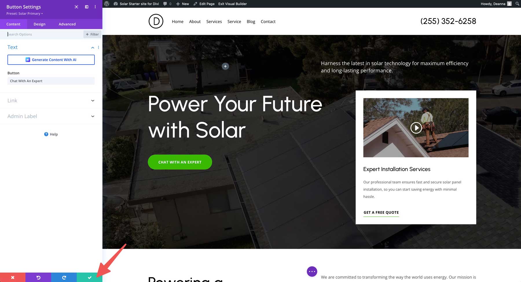 site de démarrage solaire pour divi
