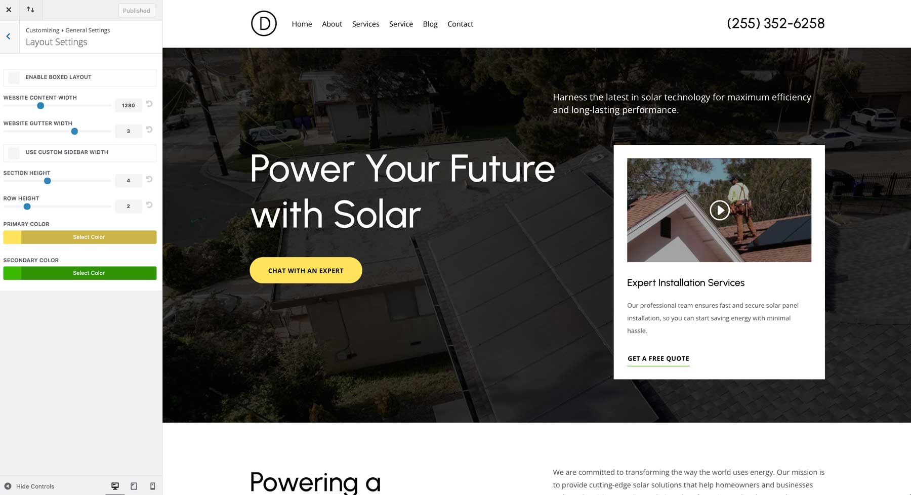 site de démarrage solaire pour divi