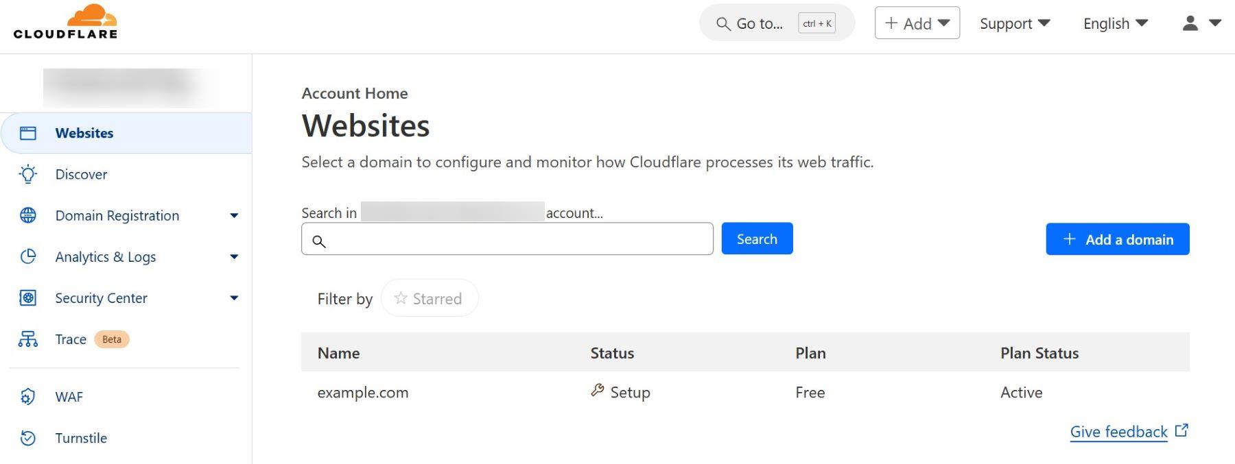 Cloudflare Dashboard
