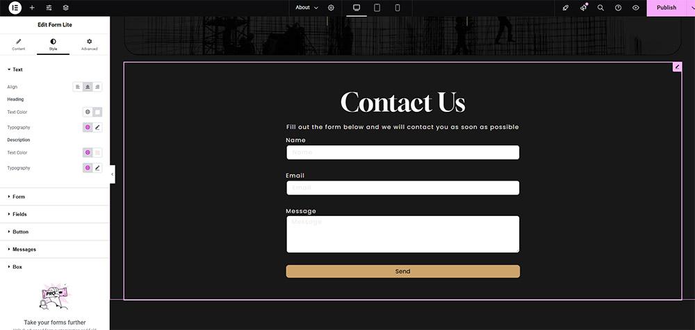 Formen Sie Lite -Widget