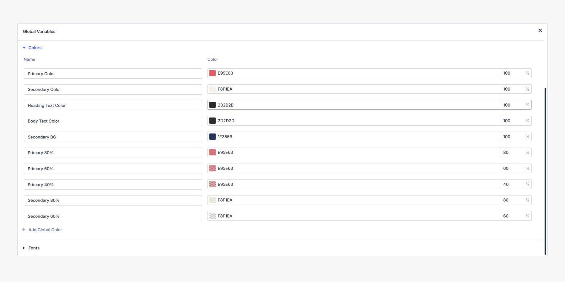 Divi -Design -Variable - Definieren Sie Farbvariablen wie ein CSS -Framework