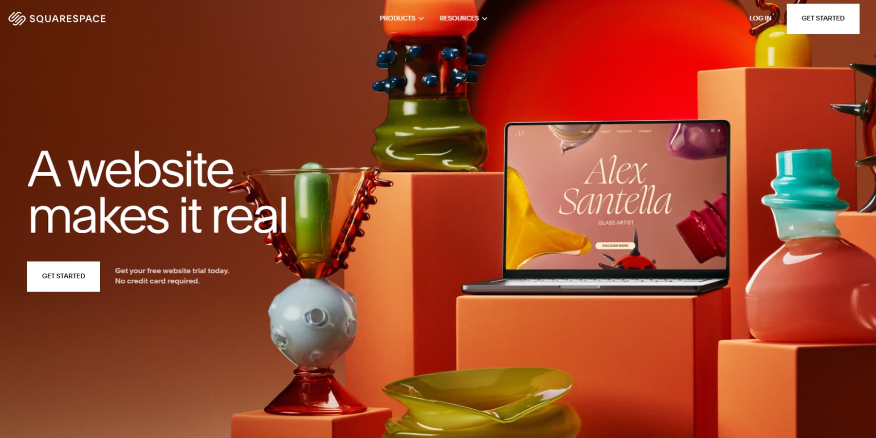 Uma captura de tela da página inicial de Squarespace