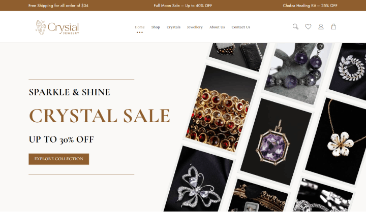 14 เทมเพลต WooCommerce ที่เรียบง่ายสำหรับร้านค้าสมัยใหม่ 1 Crystal
