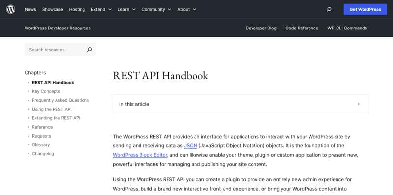 Manual de desarrollador de API de WordPress REST