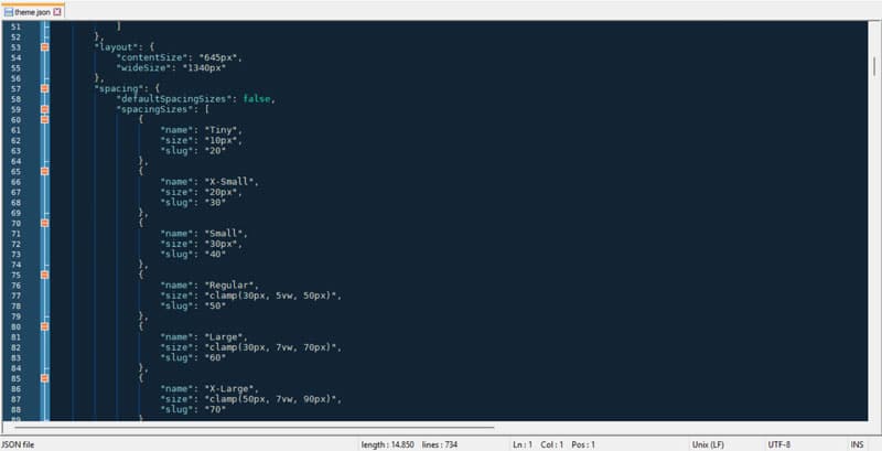Ejemplo de marcado JSON