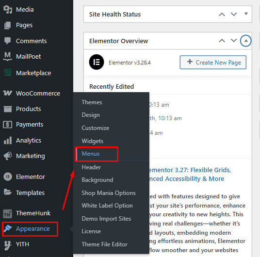 หมวดผลิตภัณฑ์ WooCommerce คืออะไร? วิธีการจัดระเบียบและแสดงผลิตภัณฑ์อย่างมีประสิทธิภาพ 6 Appearance Menus 1
