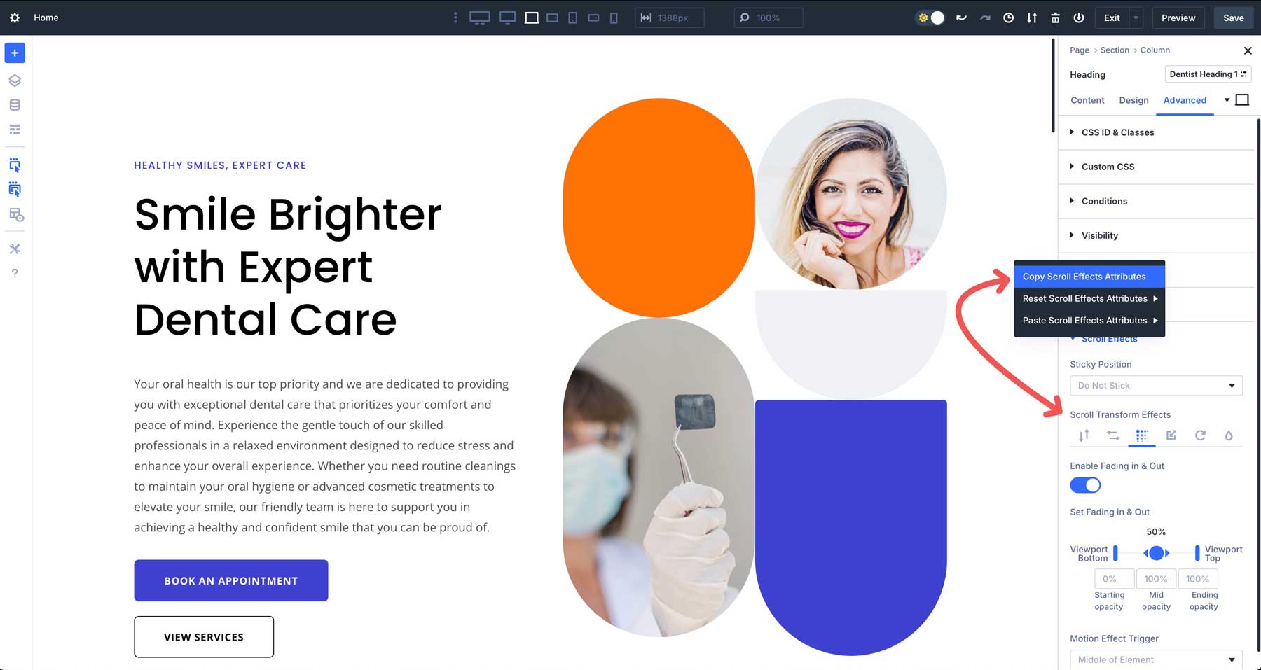 DIVI 5の属性管理で効果をコピーします