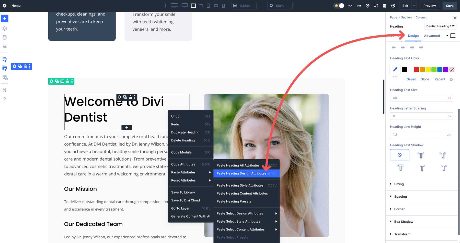 Divi 5にデザイン属性を貼り付けます