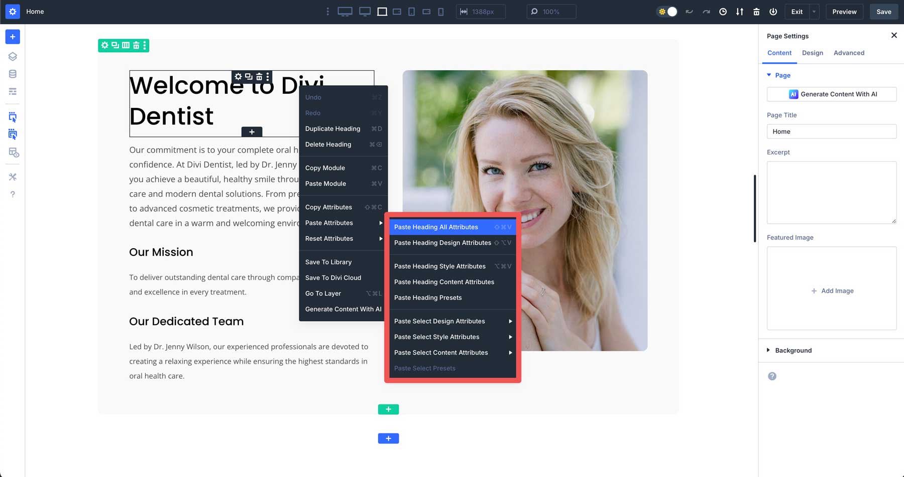 DIVI 5の貼り付け属性