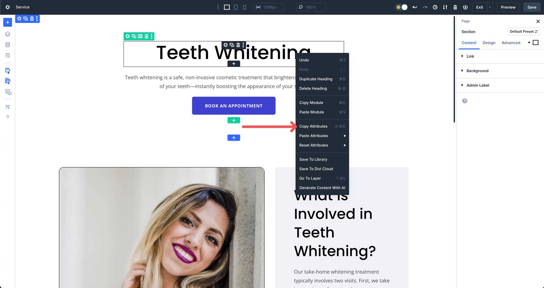 Divi 5の属性をコピーします