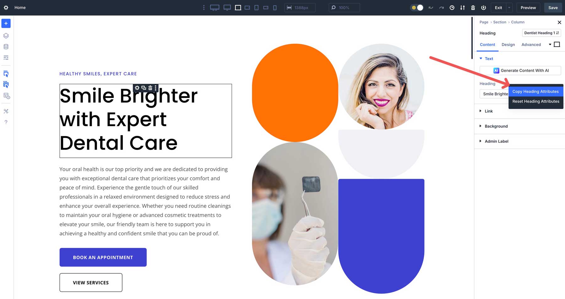 Divi 5の属性をコピーします