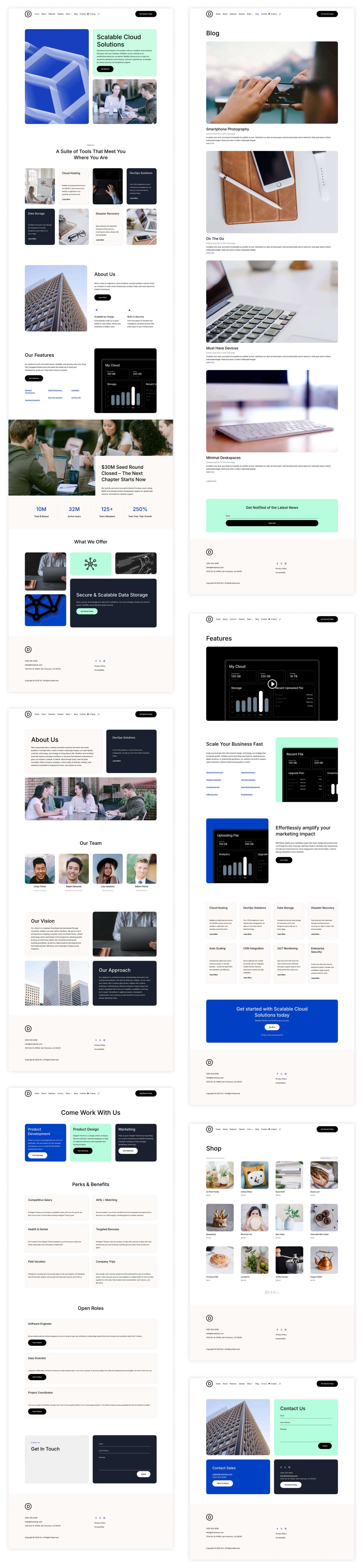 Divi의 스타트 업 스타터 사이트