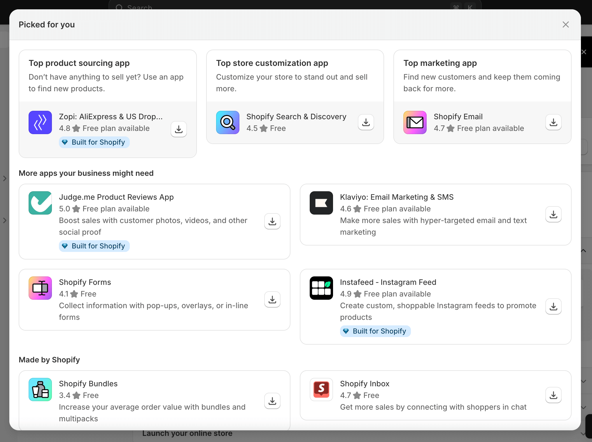 これはShopifyアプリのスクリーンショットです