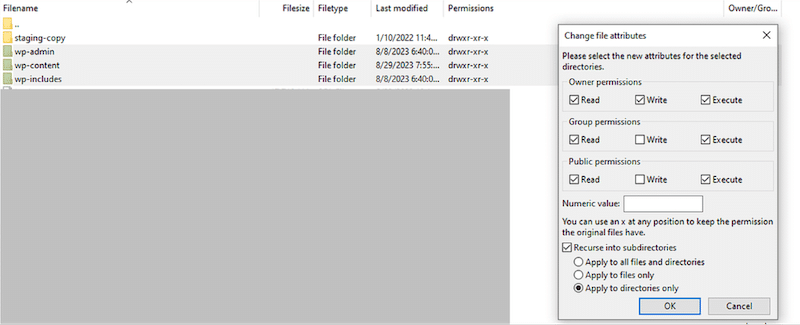 FTP経由のファイル権限 - 出典：私のFTP