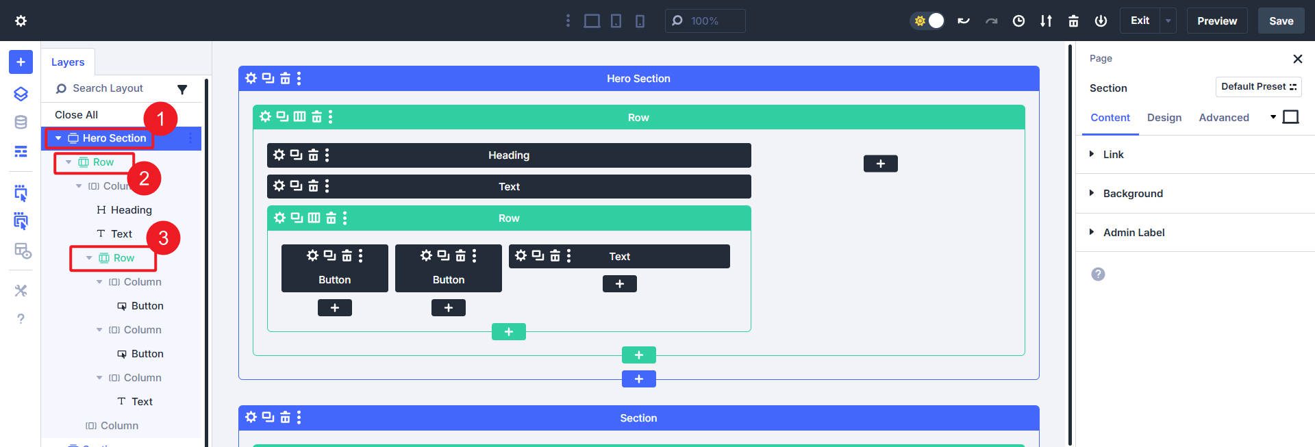 Divi Wireframe Editor Vista de mi página Wireframe