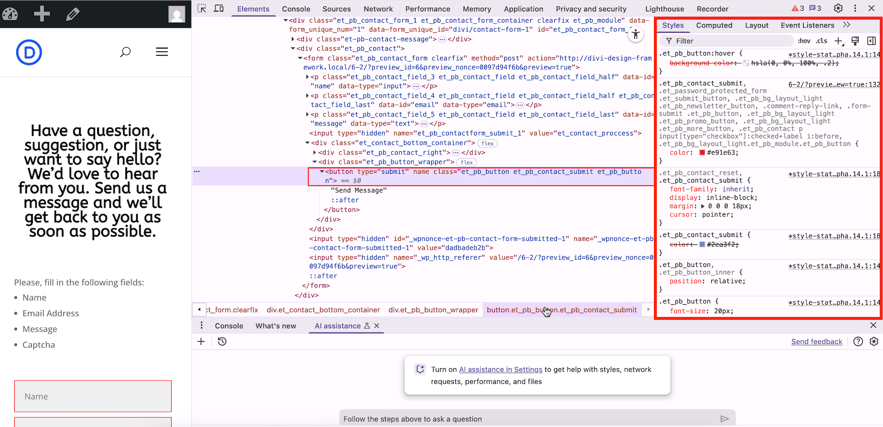 Divi si organizza in base a classi invece di fare affidamento su stili in linea o HTML gonfio