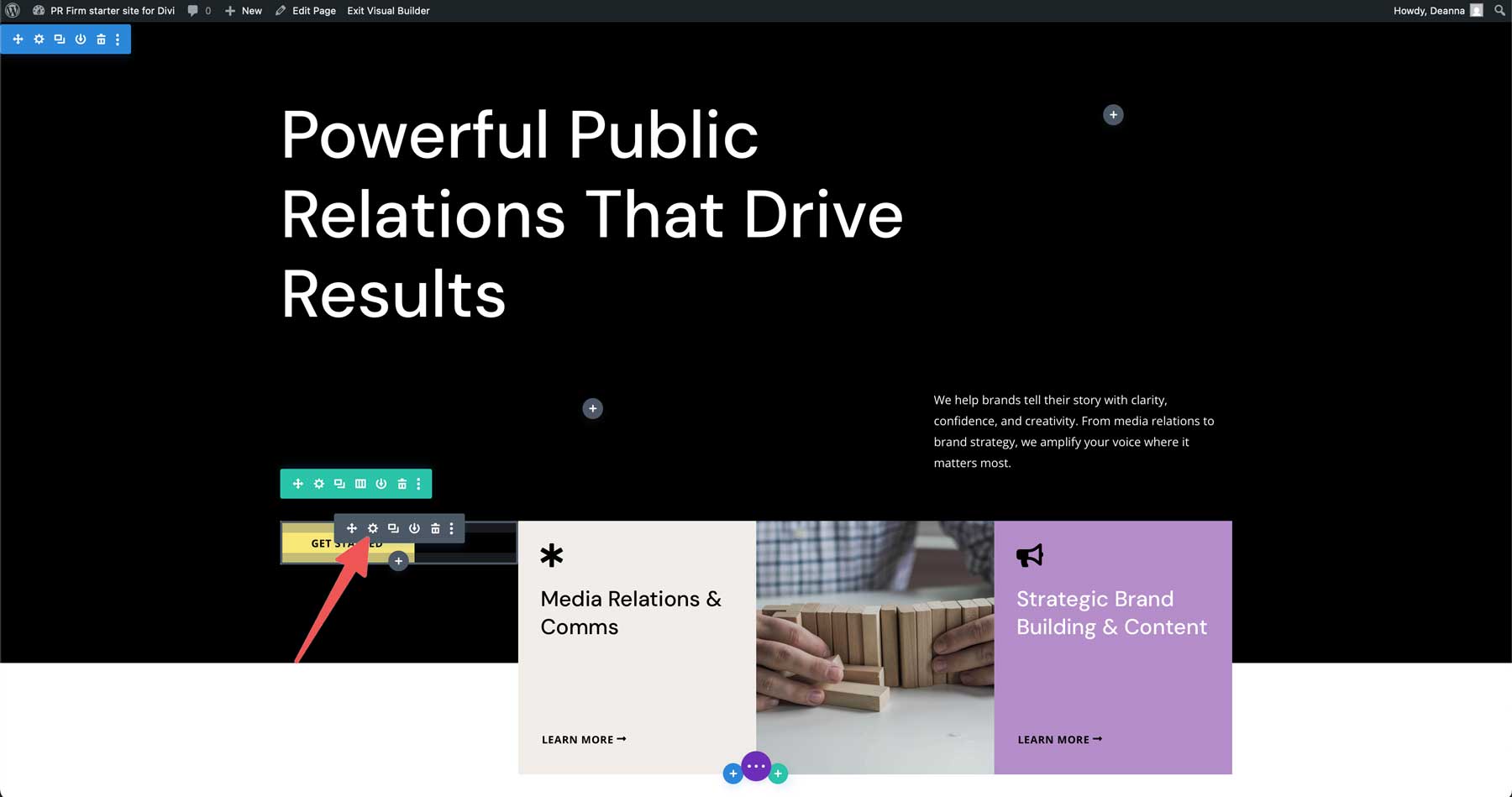 DiviのPR会社のスターターサイト