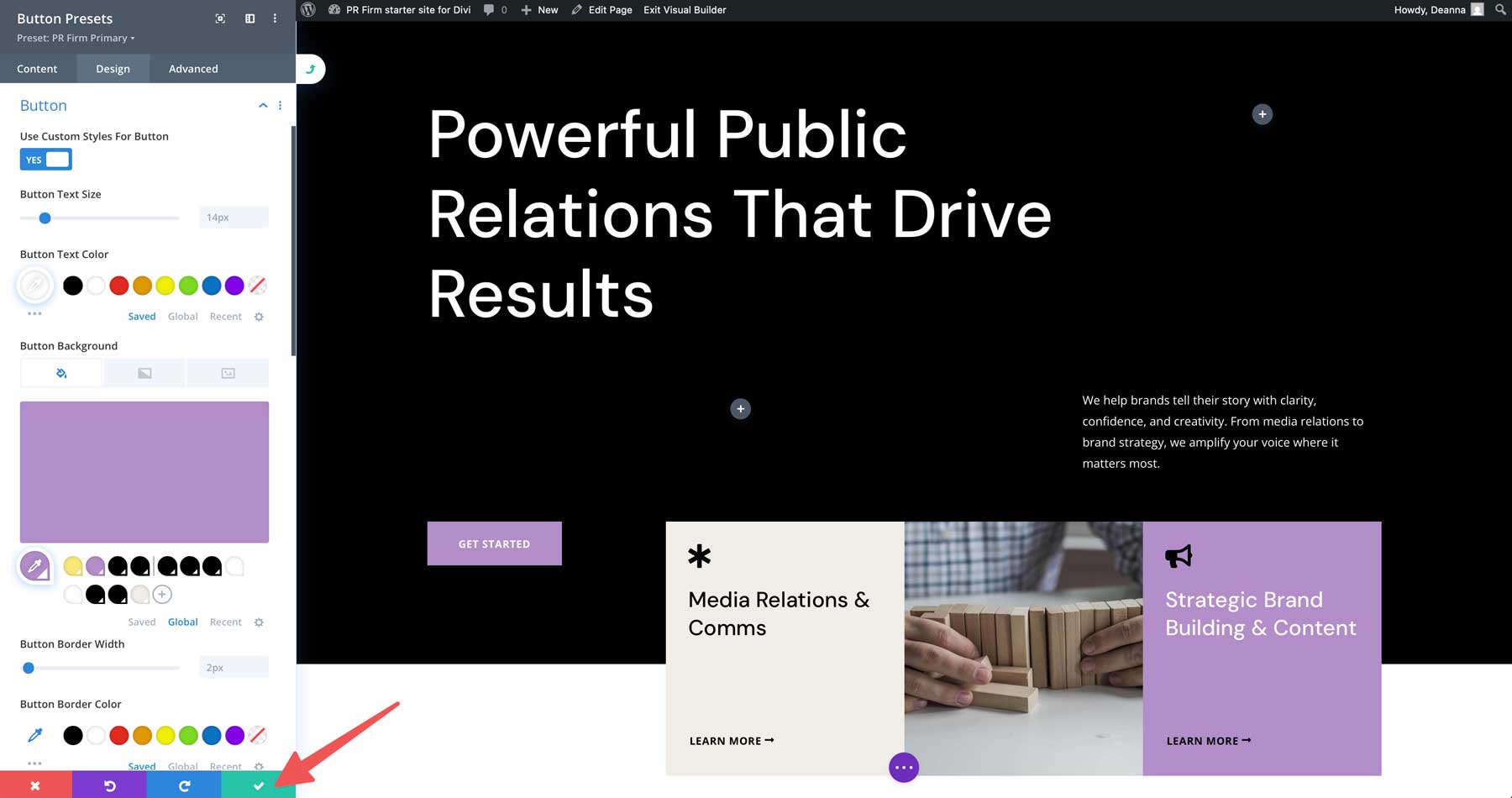 DiviのPR会社のスターターサイト