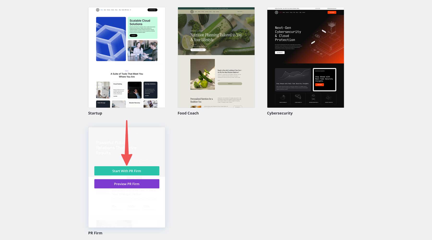 DiviのPR会社のスターターサイト