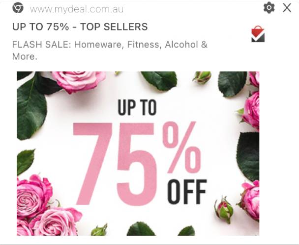 MyDeal Flash Saleプッシュ通知