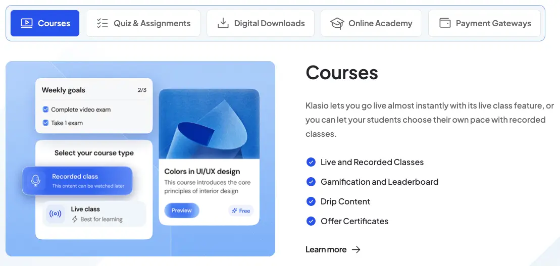 Klasioの紹介:コースクリエイター5の初心者向けLMS 5 Create courses with Klasio