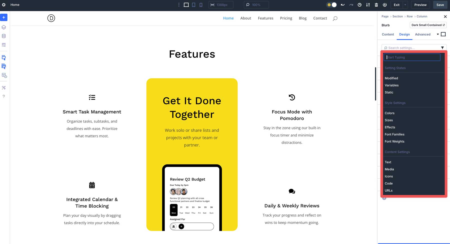 DIVI 5 Categorii de filtrare