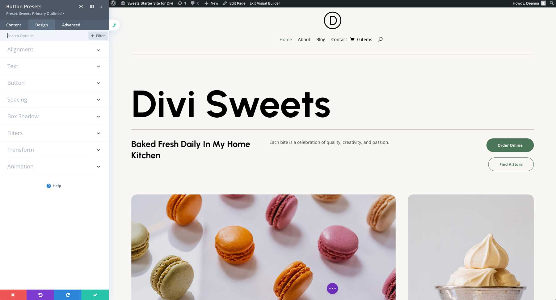 Diviのスイーツスターターサイト