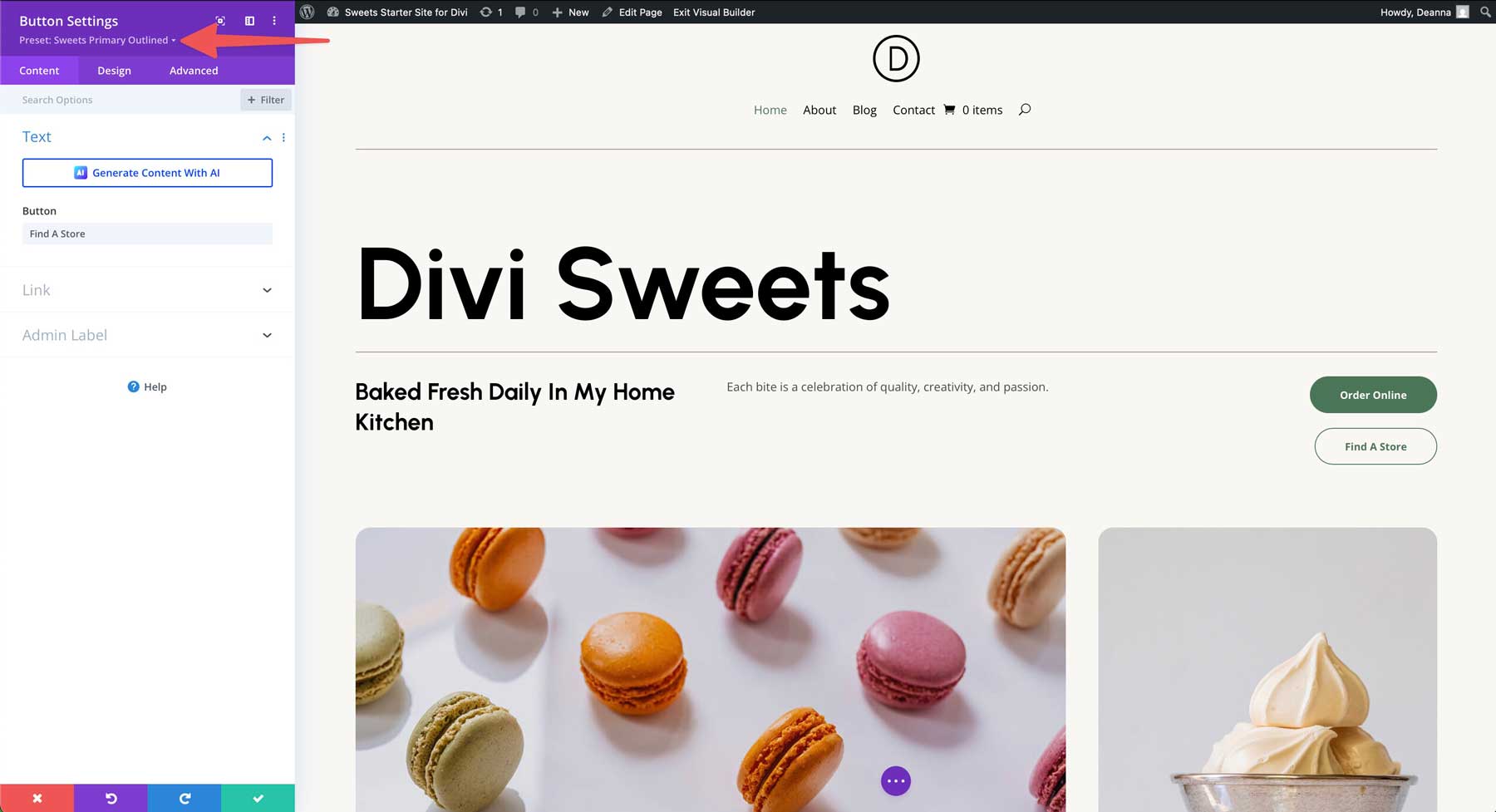 Diviのスイーツスターターサイト