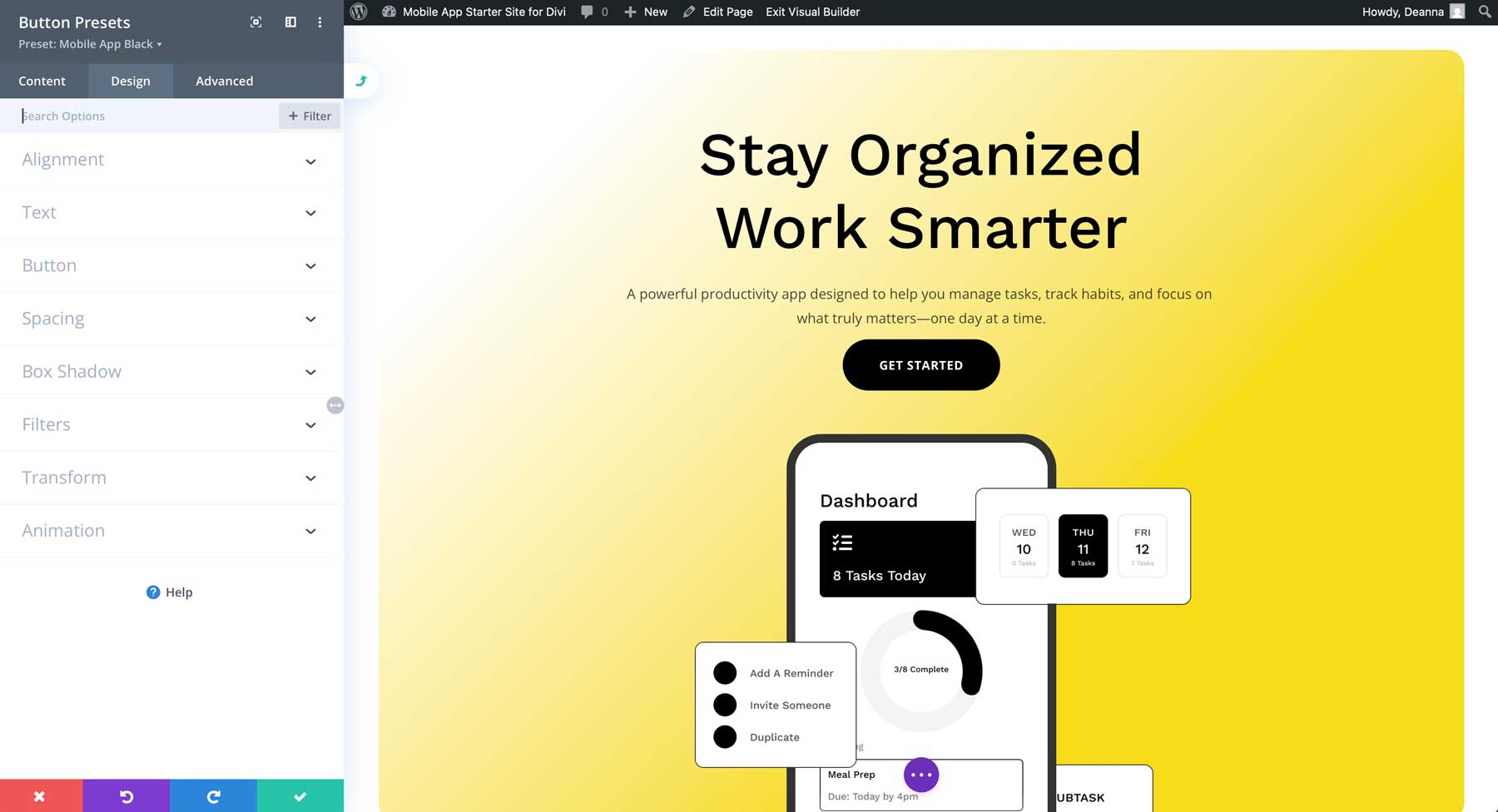 Situs starter aplikasi seluler untuk divi