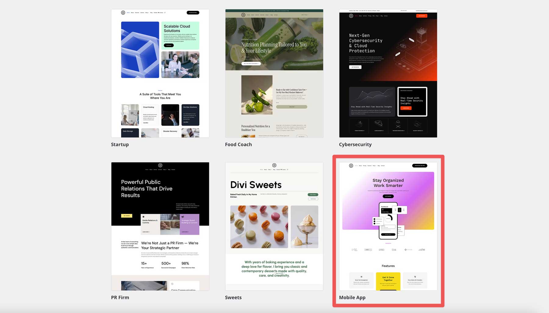 Situs starter aplikasi seluler untuk divi