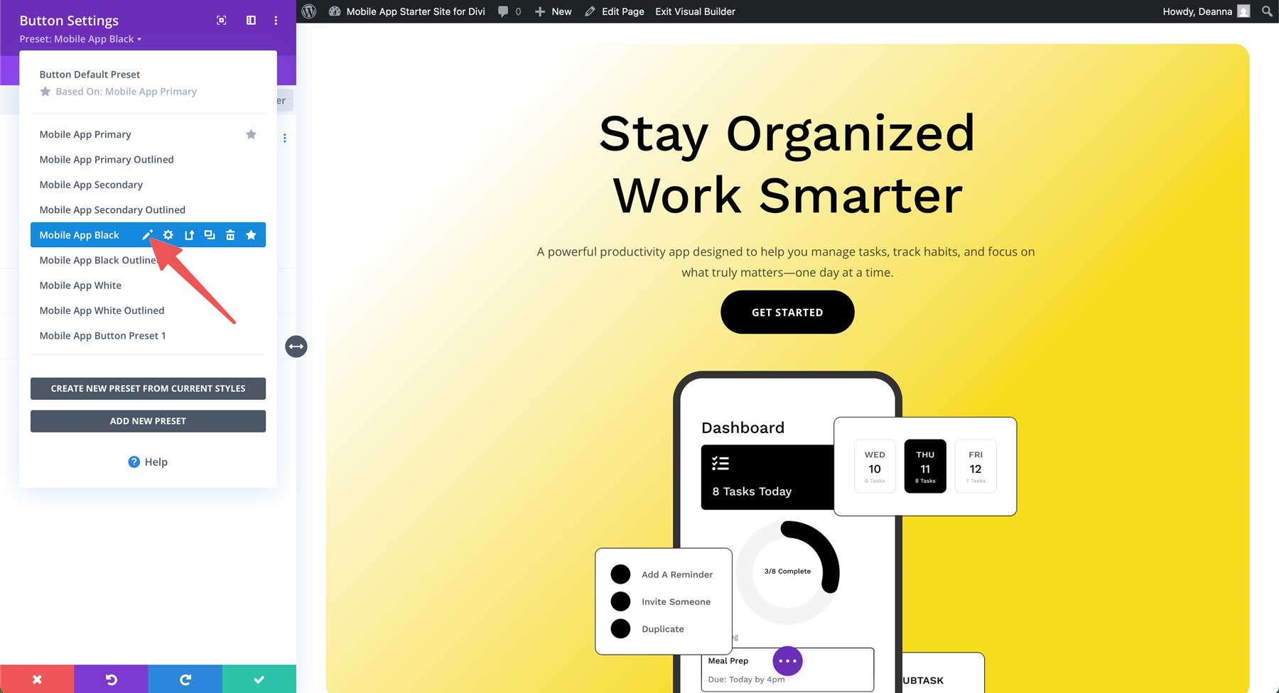Situs starter aplikasi seluler untuk divi