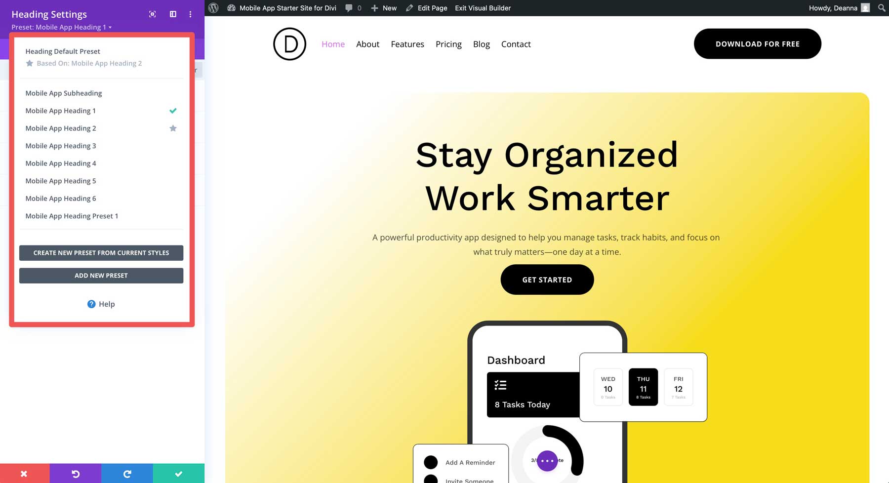 Situs starter aplikasi seluler untuk divi