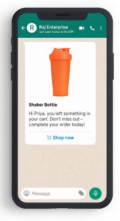 WhatsApp Cart Fomind z butelką Shaker