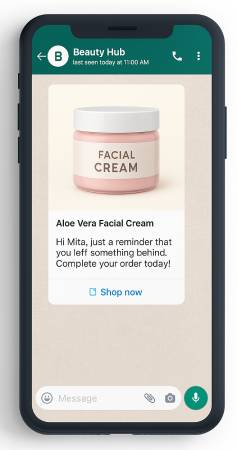 WhatsApp Cart Recovery for Beauty i pielęgnacji skóry